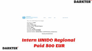 Intern UNIDO Regional Paid 800 EUR