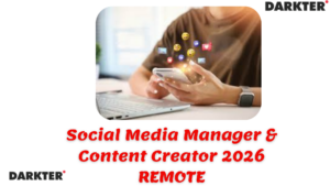Social Media Manager & Content Creator 2026 REMOTE