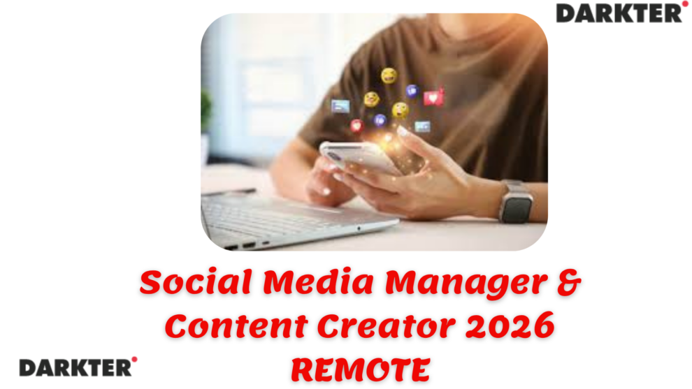 Social Media Manager & Content Creator 2026 REMOTE